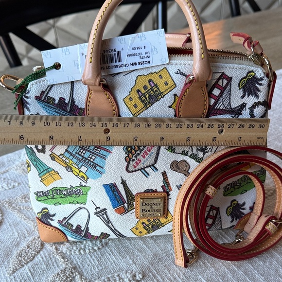 Dooney & Bourke White Satchel with Multicolor Las Vegas Design - Picture 3 of 11